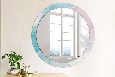 Round decorative wall mirror Modern marble texture