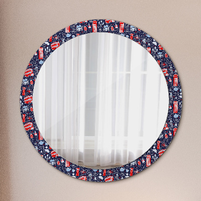 Round decorative wall mirror Symbol of london
