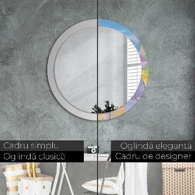 Round decorative wall mirror Oil paint texture
