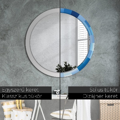Round decorative wall mirror Blue abstract