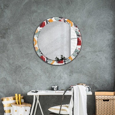 Round mirror decor Abstraction with birds