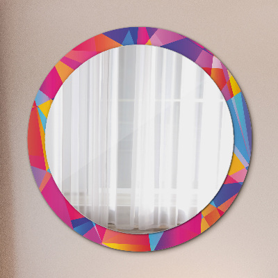 Round mirror printed frame Geometric composition