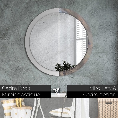 Round decorative wall mirror Holographic texture