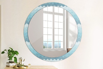 Round decorative wall mirror Chevron pattern
