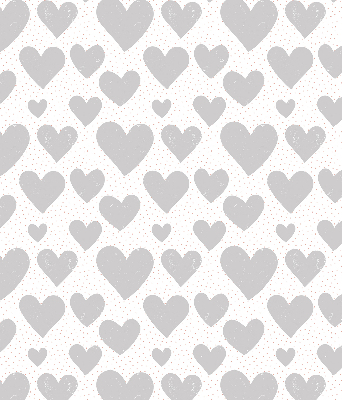 Roller blind for window Gray hearts