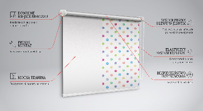 Roller blind for window Colored dots