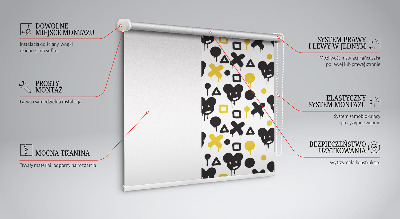 Roller blind Black and yellow designs