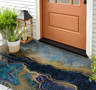Front door floor mat Blue Marble