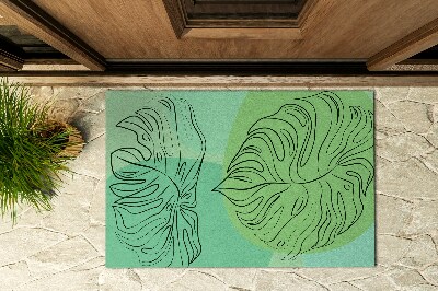 Outdoor rug for deck Monstera Green