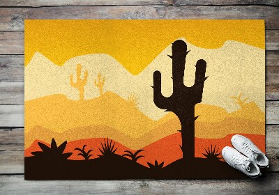Front door floor mat Cactus in the Desert