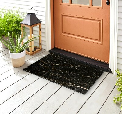 Front door floor mat Marble Black