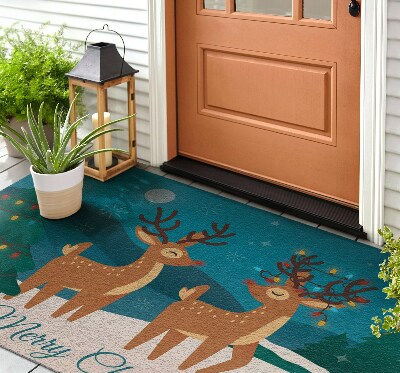 Front door mat Christmas Reindeer