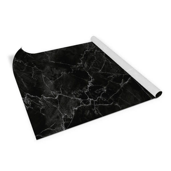 Decorative sticker for furniture Black and white marble