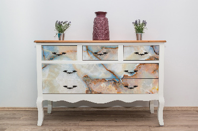 Decorative sticker for furniture Colorful marble pattern
