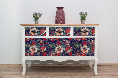 Decorative sticker for furniture Folk flowers pattern