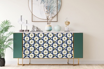 PCV sticker for furniture Scandinavian floral pattern