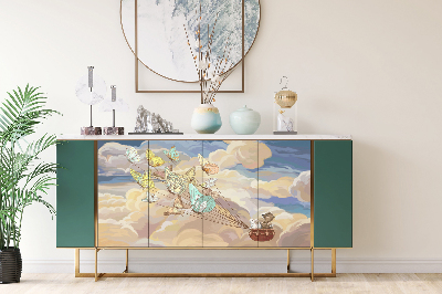 Decorative sticker for furniture Butterflies rabbit bear sky