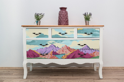 PCV sticker for furniture Colorful mountains