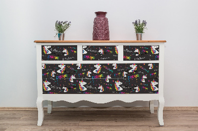 PCV sticker for furniture Unicorns rainbow