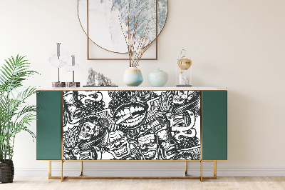 Decorative sticker for furniture Tattoo skulls