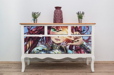 PCV sticker for furniture Anime girl