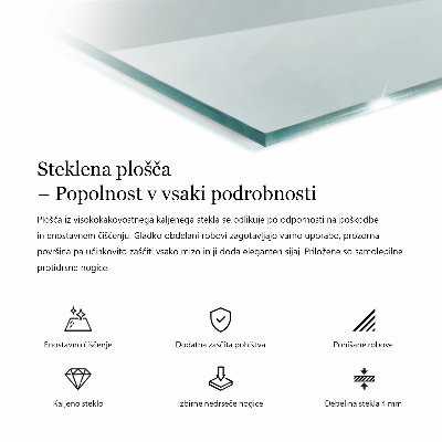 Rectangular glass table transparent
