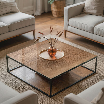 Glass top Wood-textured pattern