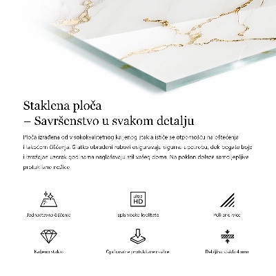 Glass top White without pattern