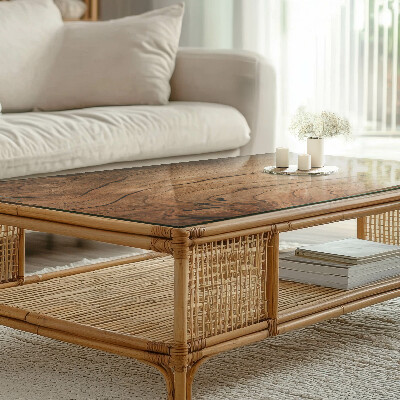 Glass top Wood-inspired pattern