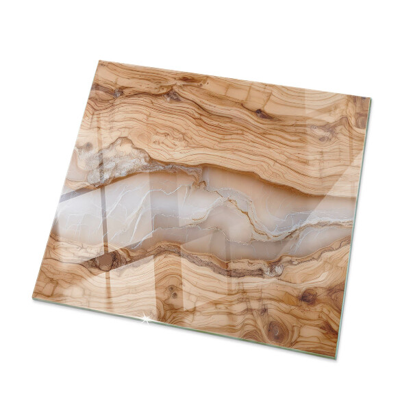 Glass top Wood with resin accents