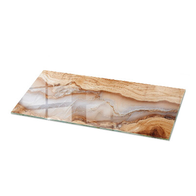 Glass top Wood with resin accents