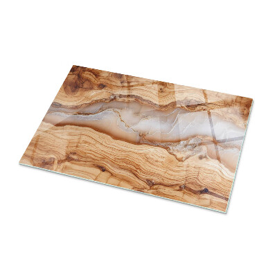 Glass top Wood with resin accents
