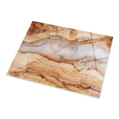Glass top Wood with resin accents