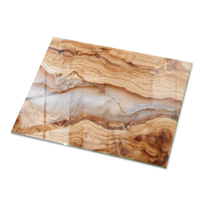 Glass top Wood with resin accents