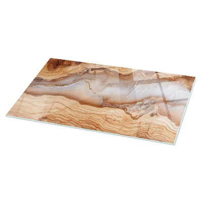 Glass top Wood with resin accents