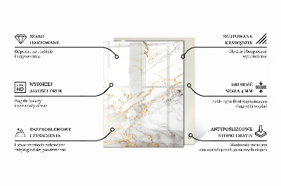 Glass top Marble veins in design