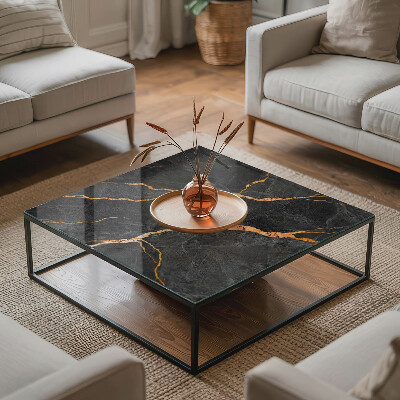 Glass top Marble veins in design