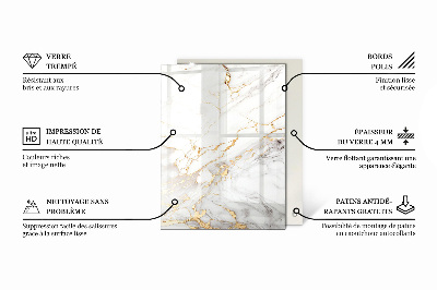 Glass top Marble veins in design