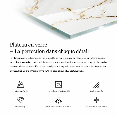 Glass top Marble veins in design