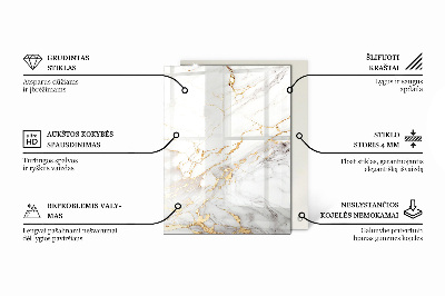 Glass top Marble veins in design