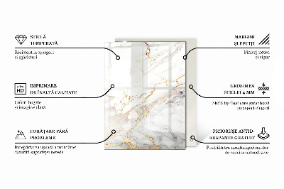 Glass top Marble veins in design