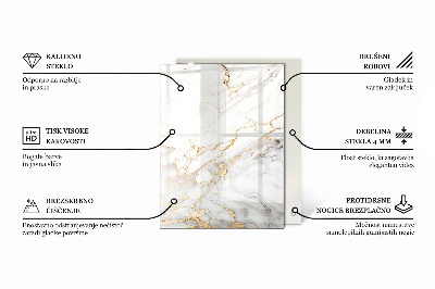 Glass top Marble veins in design
