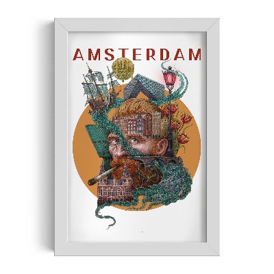 Picture in white frame Amsterdam