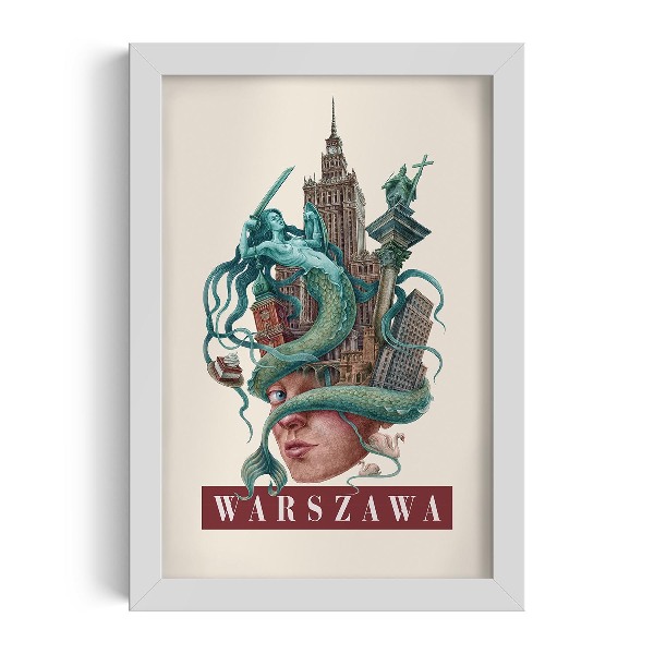 Picture in white frame Warsaw Vintage