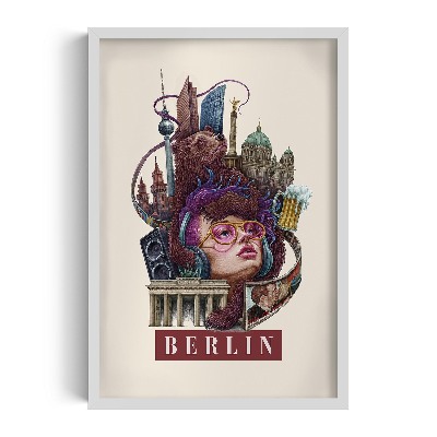 Picture in white frame Berlin vintage