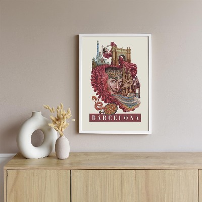 Picture in white frame Vintage Barcelona