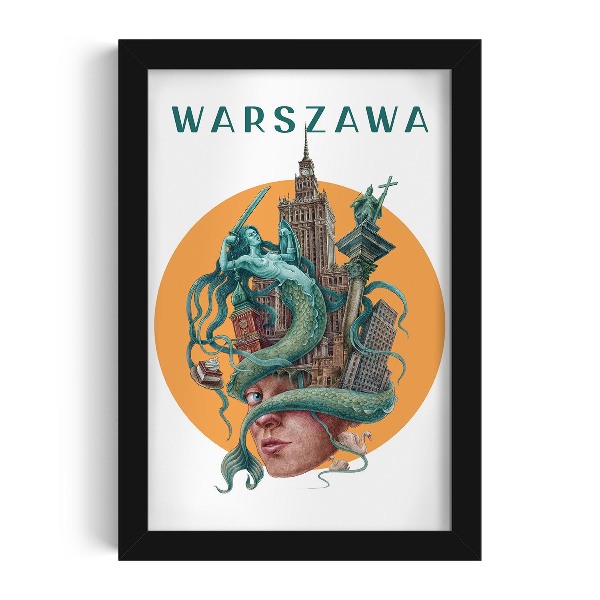 Picture in black frame Warsaw