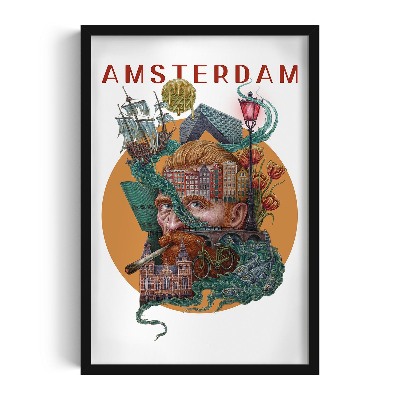 Picture in black frame Amsterdam