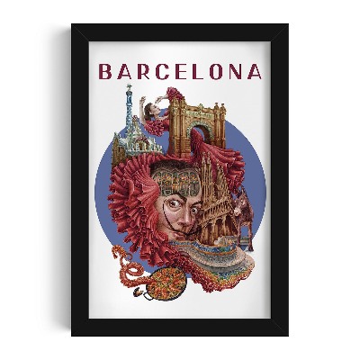 Picture in black frame Barcelona