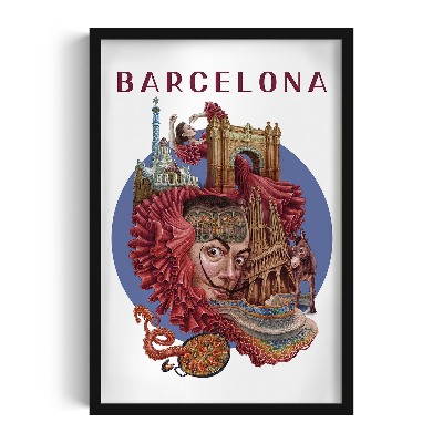 Picture in black frame Barcelona